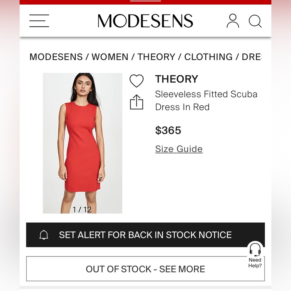 Theory Sleeveless Fitted Scuba Dress In Black - Picture 5 of 6